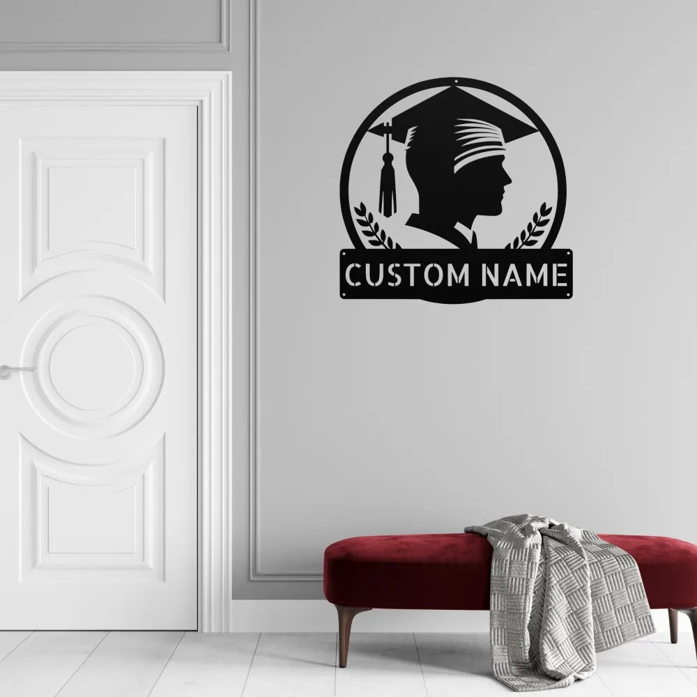 Personalized Graduation Cap Metal Sign
